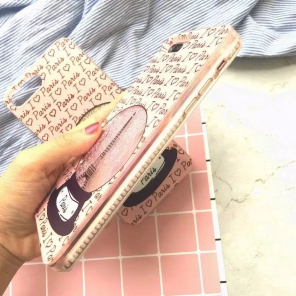 IPhone 7/8 Cases with Paris Pink Sparkle
